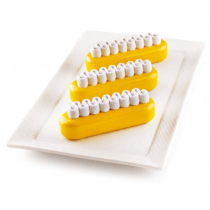 Szilikon forma Ecler Pop 13 x 3,8 x H 4 cm, Készlet 2 forma x 6 üreg x 140 ml