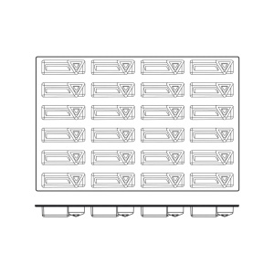 Szilikon Háromszög Monoportion forma 12 x 3,65 x H 3,1 cm, 24 üreg, 109 ml (SQ037) - Img 3