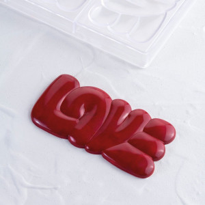Tablete Ciocolata 15 x 7.6 x H 1 cm - Matrita Policarbonat Choco Bar Lovely, 3 cavitati, 100 gr - Img 3