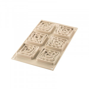 Tarte Sand Set 8 x 8 x H 2 cm, 6 микроперфорирани медни + силициеви формички 6 кухини - Img 4