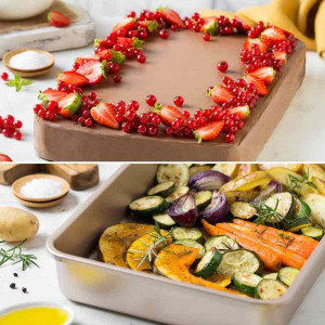 Tray Tray Top, Rectangular Straight Edged Cake Tin, 34.7 x 24.5 x H 5.5 cm, Non-Stick Metal - Img 3