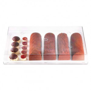 Tray with Transparent Lid 60 x 40 x H 8.5 cm, for Storage and Storage, Polycarbonate - Img 2