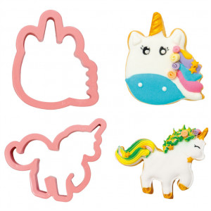 Unicorn - Plastic Cutters R 8 and 10 x H 2.2 cm, 2 pcs - Img 1