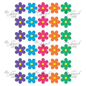 Vafa imprimata Flori Model 12, 30 Decoruri Ø 4 cm, A4 - Cofetarul Istet