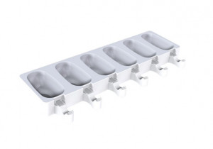 Wave GEL18 3D Silicon Ice Cream mould, 2 moulds x 6 cavities 9.3 x 4.8 x H 3 cm, 88 ml, 50 sticks - Img 4