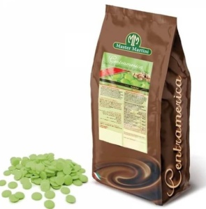 White Chocolate with Pistachio Drops 20% Centramerica, 1 Kg