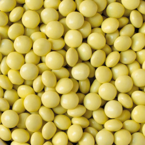 Yellow Chocolate Flattened Pearls Ø 10 mm, 1 kg - Img 2