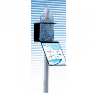 Държач за бутилка за дезинфекция Ø 7,5 cm, черен плексиглас, H120 cm - Img 2