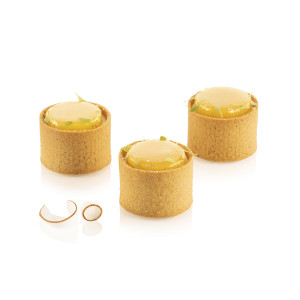 Кръгли тарталети Ø 5 x H 3,5 cm - термопластична мед, микроперфорирани, комплект 6 бр. - Img 2