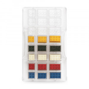 Поликарбонатна форма за шоколад, Lego Ø 18-33 см, 24 кухини, 20x12xH2cm - Img 1