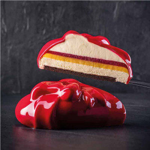 Силиконова форма за торта Heart 3D Mini Gift 14,8 x 13,4 x H 5,8 cm, 600 ml - Img 2
