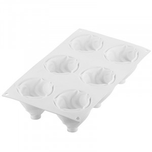 Силиконова форма Chantilly Ø 7,3 x H 6,5 cm, 6 кухини, 120 ml - Img 4