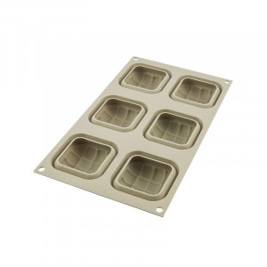 Силиконова форма Mini Eleganza 7 x 7 x H 3 cm, 6 кухини, 100 ml - Img 2