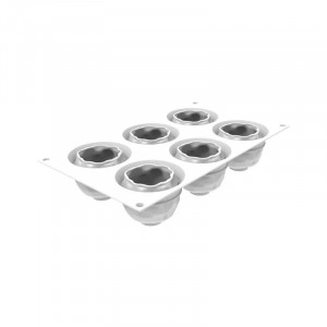 Силиконова форма Syrio Ø 6,8 x H 5,8 cm, 6 кухини, 120 ml - Img 2