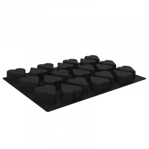 Силициева форма за сърце 9,5 x 8,8 x H 4 cm, 21 кухини, 210 ml (SQ087) - Img 2