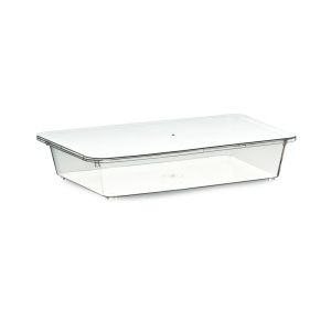 Тава с капак за тирамису, подходяща за многократна употреба, 27,3 x 18 x В 4,5 см, 2160 мл, комплект от 25 бр.