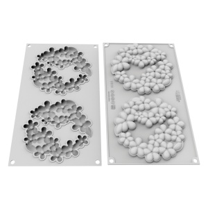 Форма „Silicon Decor Top/Insertie“, цветя Ø 14 x В 1 см, 2 гнезда, 2 x 81 мл - Img 2