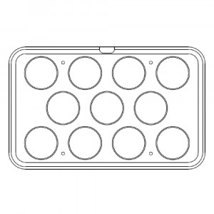 Форма Cookmatic Модел Cookmatic Maxi 45 Кръгъл профил с мрежа, Ø 8,7 - 9 x 3 - 3,2 H 2 cm, 11 кухини - Img 2
