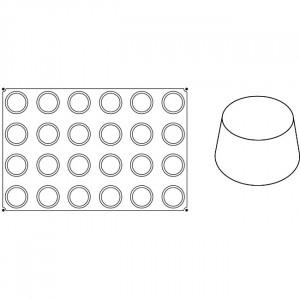Форма Pavoflex 60x40cm Мъфини Ø7xh4cm, 24 кухини, 130 ml - Img 3
