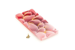 Шоколадови блокчета 15 x 7 x H 0,8 cm - Поликарбонатна форма Virgula, 3 кухини (CH008)