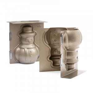 3D форма за печене на торта "Снежен човек", модел 16x8.5xH20cm, анодизиран алуминий - Img 3