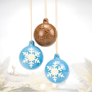 3D chocolate mould, Polycarbonate with Magnets, Snowflake Christmas Globe, Ø 6 x H 7.2 cm, 47 gr - Img 2