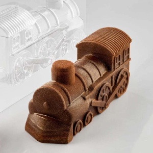 3D mozdony, 18 x 6,2 x H 7,8 cm, Matrite műanyag készlet 2 tárgy Csokoládé