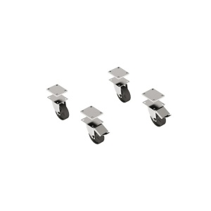4 forgatható kerék rozsdamentes acéllemezen, magasság 12,6 cm, modell KRPRVX