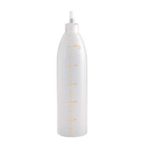 500 ml-es mérőpalack folyadékokhoz és galvanizáláshoz, félig átlátszó műanyagból