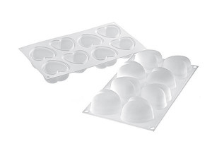 Amorini Silicon Heart Mould 6.3 x 6.5 x H 3.9 cm, 8 cavities + Cutter - Img 2