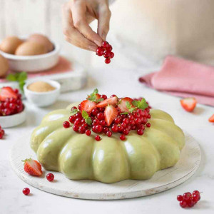 Baking Tin Decorated Flower Pattern, Ø 24 x H 6 cm, Non-stick Steel - Img 3