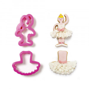 Balerina - Decupatoare Plastic Ø 9 si 9.5 x H 2.2 cm, Set 2 Buc