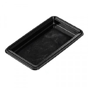Baza Plastic Prezentare Monoportii, Model Dreptunghiular Negru, 8 x 5 cm, Set 100 Buc - Img 1