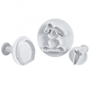 Biscuiti sau Decoruri Paste - Decupatoare Plastic cu Extractor Ø 3.3 - 4.6 cm, Set 3 Buc - Img 1