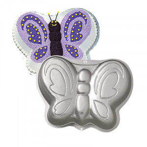 Butterfly Cake Tin, 28 x 21 x H 5 cm, Anodised Aluminium