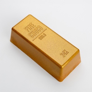 Chocolate Bars 12.05 x 5.5 x H 3.6 cm – Gold Ingot Polycarbonate Mould, 4 Cavities, 235 g