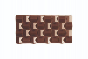 Chocolate bars 15.4 x 7.7 x H 1.1 cm - Pixie polycarbonate mould, 3 cavities - Img 1