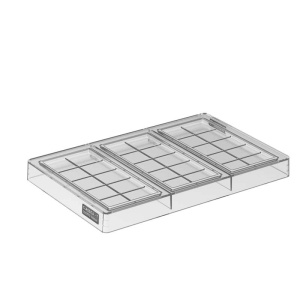 Chocolate bars 15 x 7 x H 0.6 cm - Classic Polycarbonate mould, 3 cavities, 62 gr - Img 3