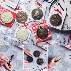 Chocolate Christmas Cards - Set of 8 Plastic Moulds and Packaging Accessories - Img 2