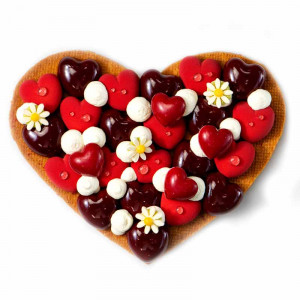 Chocolate Decorations Small Red Double Heart, 2.15x2.05 cm, 220 gr, 80 pcs - Img 3