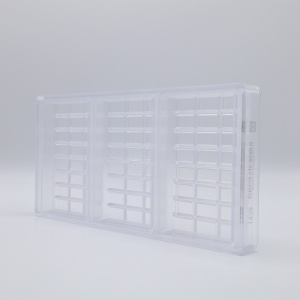 Csokoládé szelet 12,4 x 7,7 x H 2 cm, polikarbonát forma, 3 üreg, 205 g - Img 2