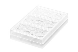 Csokoládétáblák 15 x 7 x H 0,8 cm - Virgula polikarbonát forma, 3 üregű (CH008) - Img 2