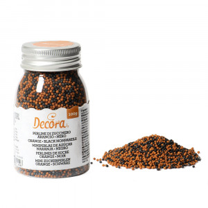 Cukorgyöngyök Colourmix - Narancs és fekete Ø 1,5 mm, 100 gr, 100 g