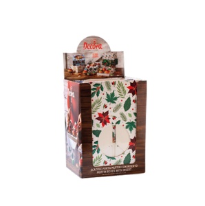 Cutii Desert pentru Craciun 6 Modele 17.5 x 17.5 x H 8.5 cm, 18 buc