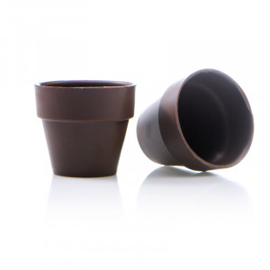 Dark Chocolate Baskets Large Pot Flower Pot Double Flowers, Ø 6.2 x H 5.5 cm, 840 gr, 28 pcs - Img 1