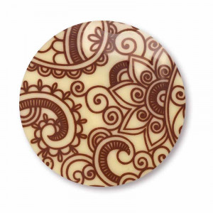 Decor din Ciocolata - Cercuri model floral Ø 2.5 - 5 cm, 5 dimensiuni, 150 buc