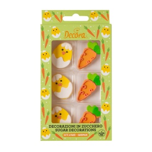Decor Sugar - Фигурки Макарони, моркови и моркови Ø 5 см, 6 броя - Img 1