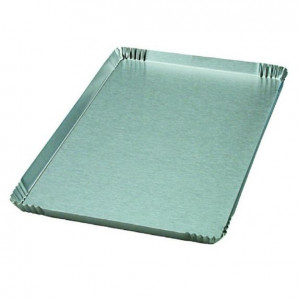 Eloxat aluminium presentation tray, 4 edges, 37.5 x 24.5 x H 2 cm