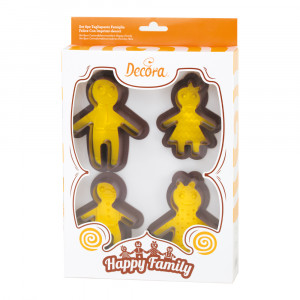Figurine Ginger - Decupatoare Plastic Ø 8 - 11 x H 2.2 cm, Set 4 Buc - Img 1
