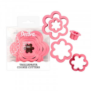 Floare 6 Petale - Decupatoare Plastic Ø 1.5 - 8 x H 2.2 cm, Set 6 Buc